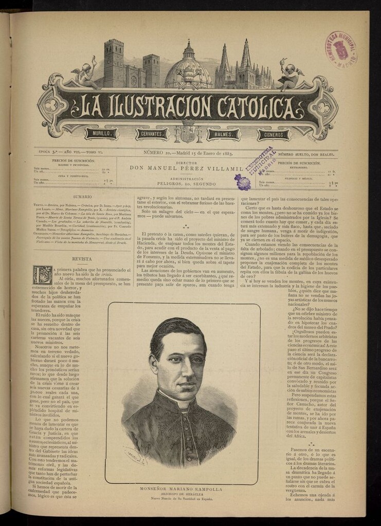 Miniatura de La Ilustración Católica del 15 de enero de 1883