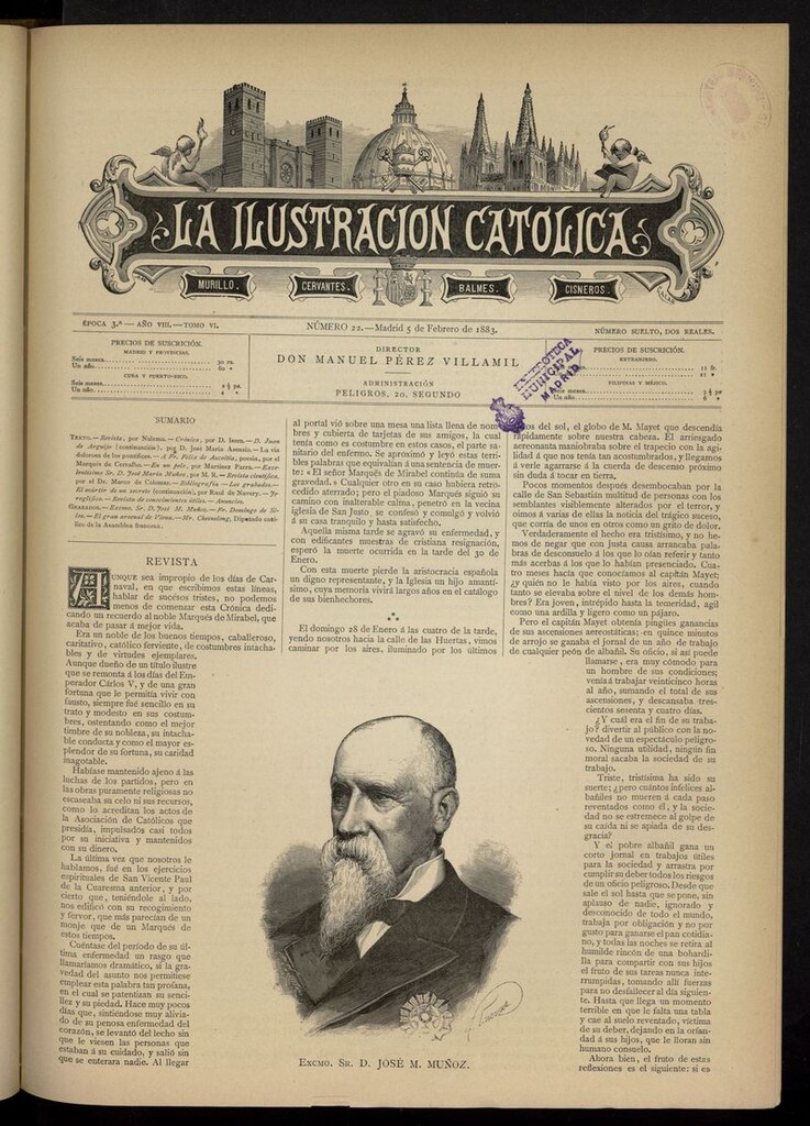 Miniatura de La Ilustración Católica del 5 de febrero de 1883