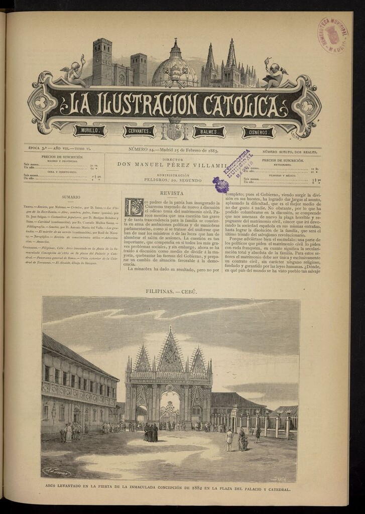 Miniatura de La Ilustración Católica del 25 de febrero de 1883