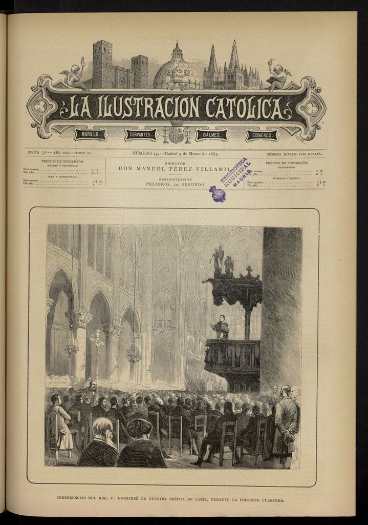 Miniatura de La Ilustración Católica del 5 de marzo de 1883