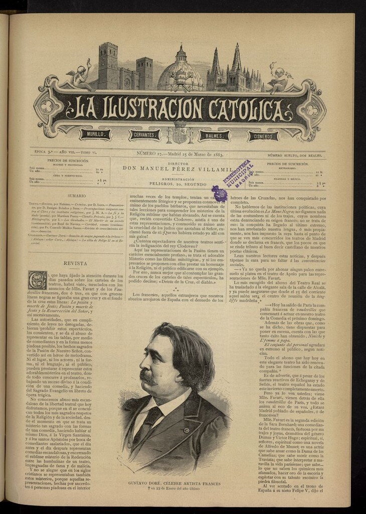 Miniatura de La Ilustración Católica del 25 de marzo de 1883