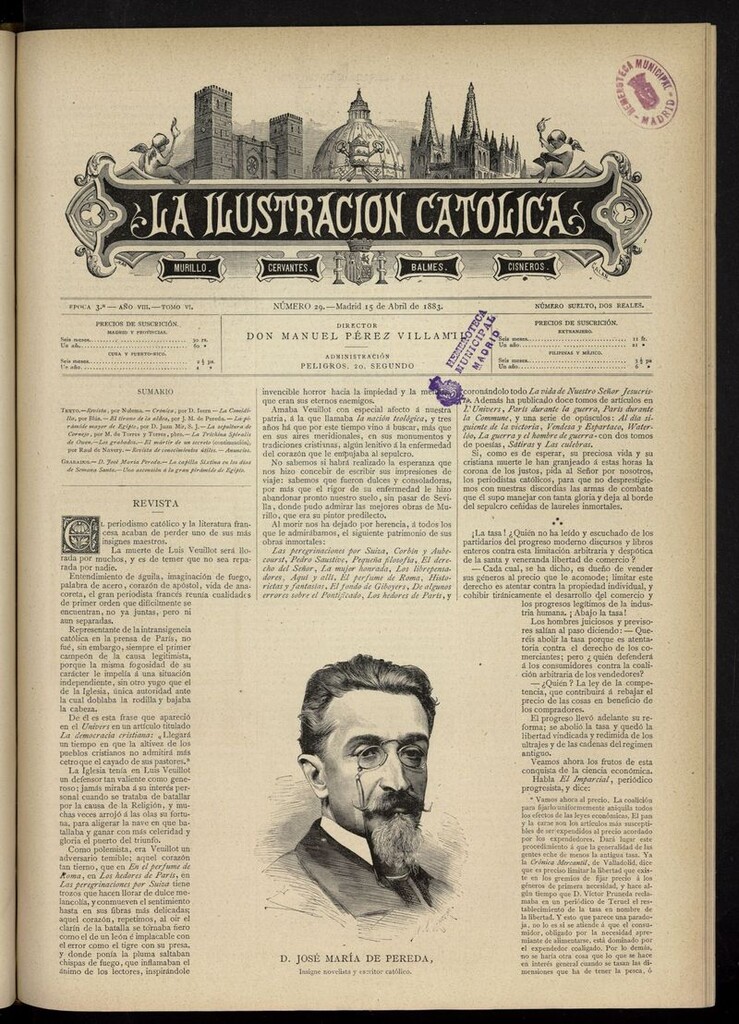 Miniatura de La Ilustración Católica del 15 de abril de 1883