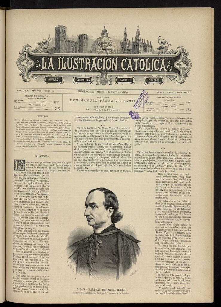 Miniatura de La Ilustración Católica del 5 de mayo de 1883