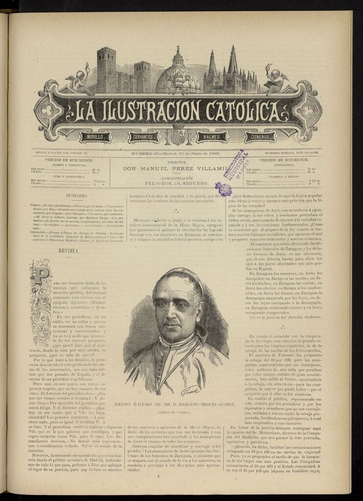 Miniatura de La Ilustración Católica del 15 de junio de 1883