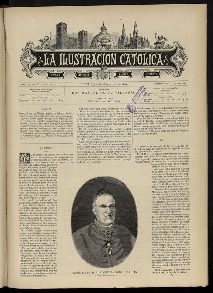Miniatura de La Ilustración Católica del 5 de julio de 1883