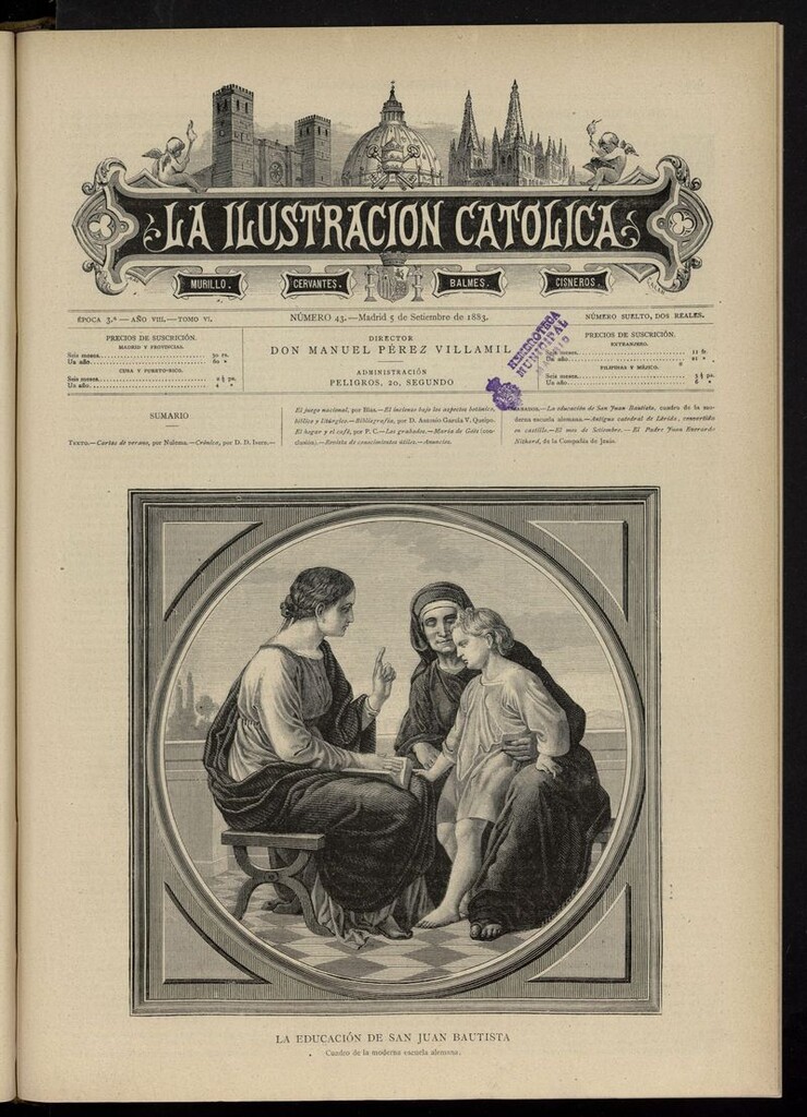 Miniatura de La Ilustración Católica del 5 de septiembre de 1883