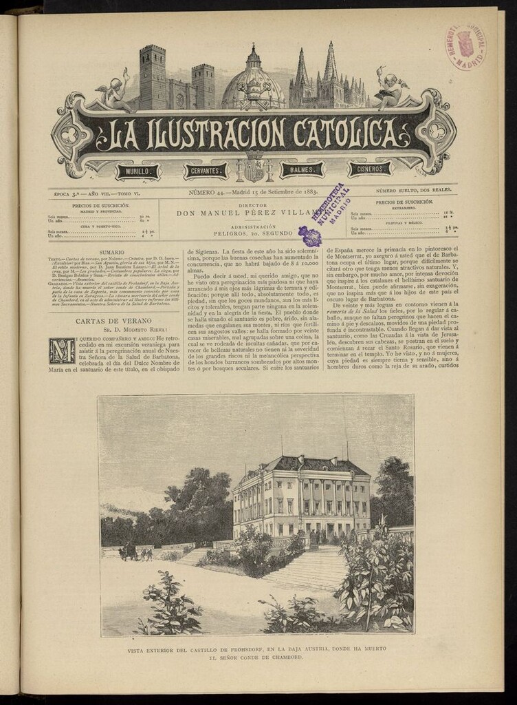 Miniatura de La Ilustración Católica del 15 de septiembre de 1883