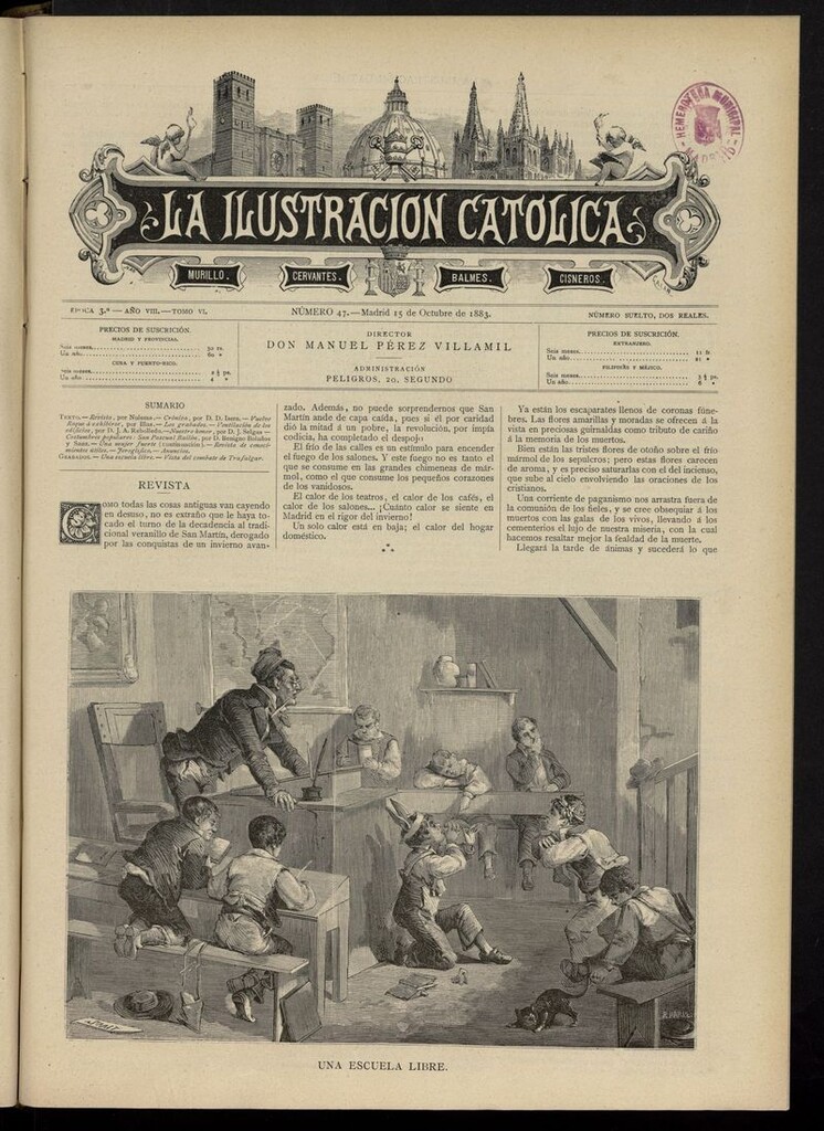 Miniatura de La Ilustración Católica del 15 de octubre de 1883