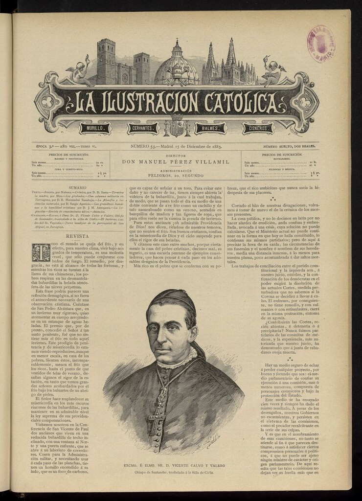 Miniatura de La Ilustración Católica del 15 de diciembre de 1883