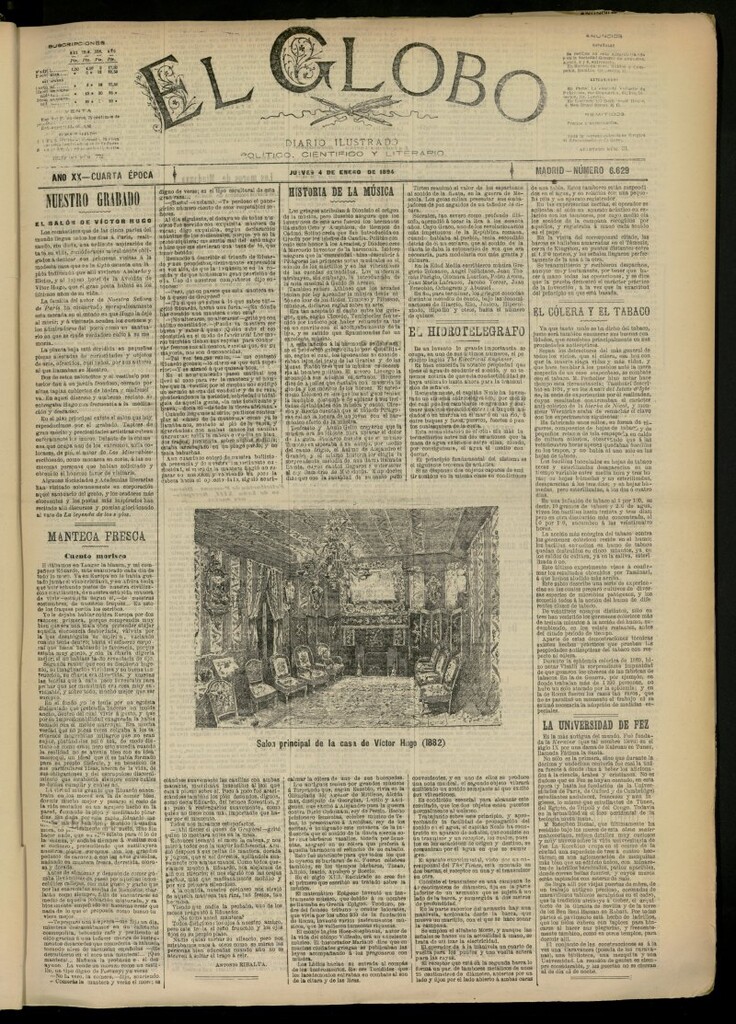 Miniatura de El Globo : diario ilustrado del 4 de enero de 1894, nº 6629