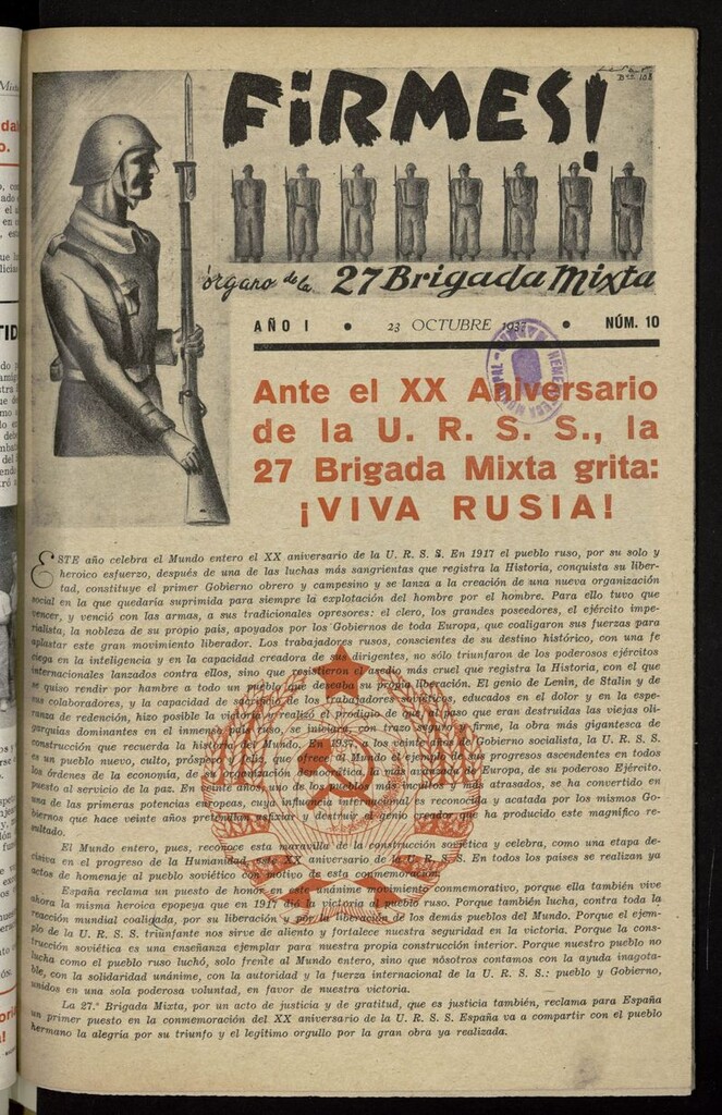 Miniatura de ¡Firmes! del 23 de octubre de 1937