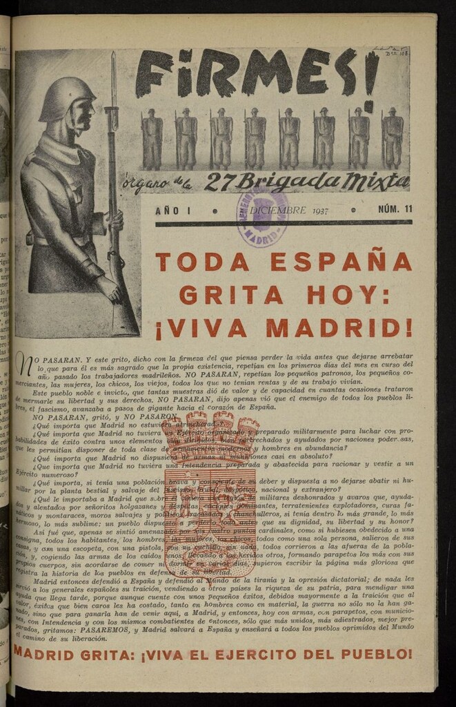 Miniatura de ¡Firmes! de diciembre de 1937