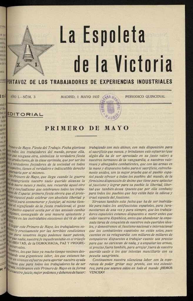 Miniatura de La Espoleta de la Victoria de mayo de 1937