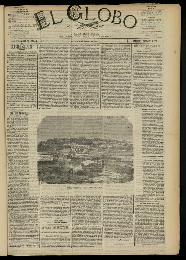 Miniatura de El Globo : diario ilustrado del 9 de enero de 1894, nº 6634