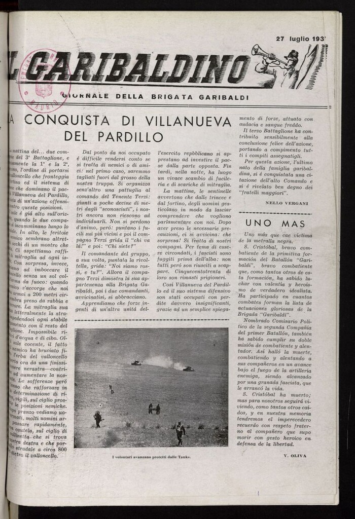 Miniatura de Il Garibaldino del 27 de julio de 1937