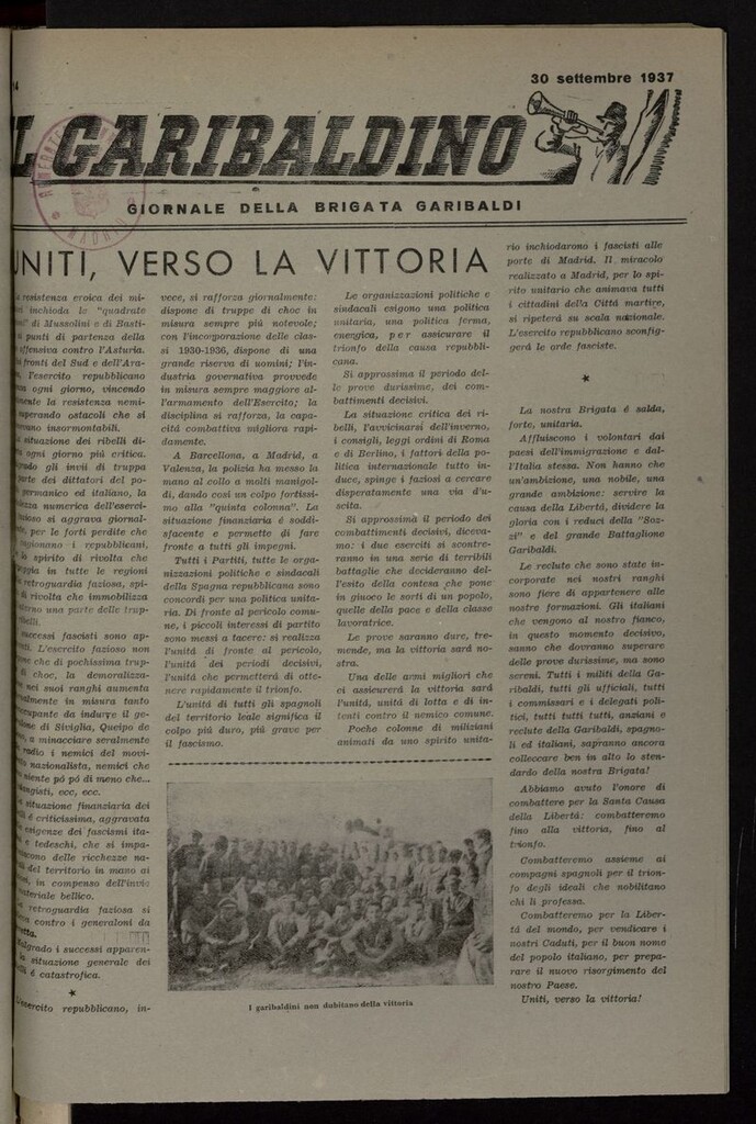 Miniatura de Il Garibaldino del 30 de septiembre de 1937