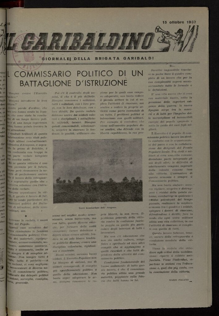 Miniatura de Il Garibaldino del 15 de octubre de 1937