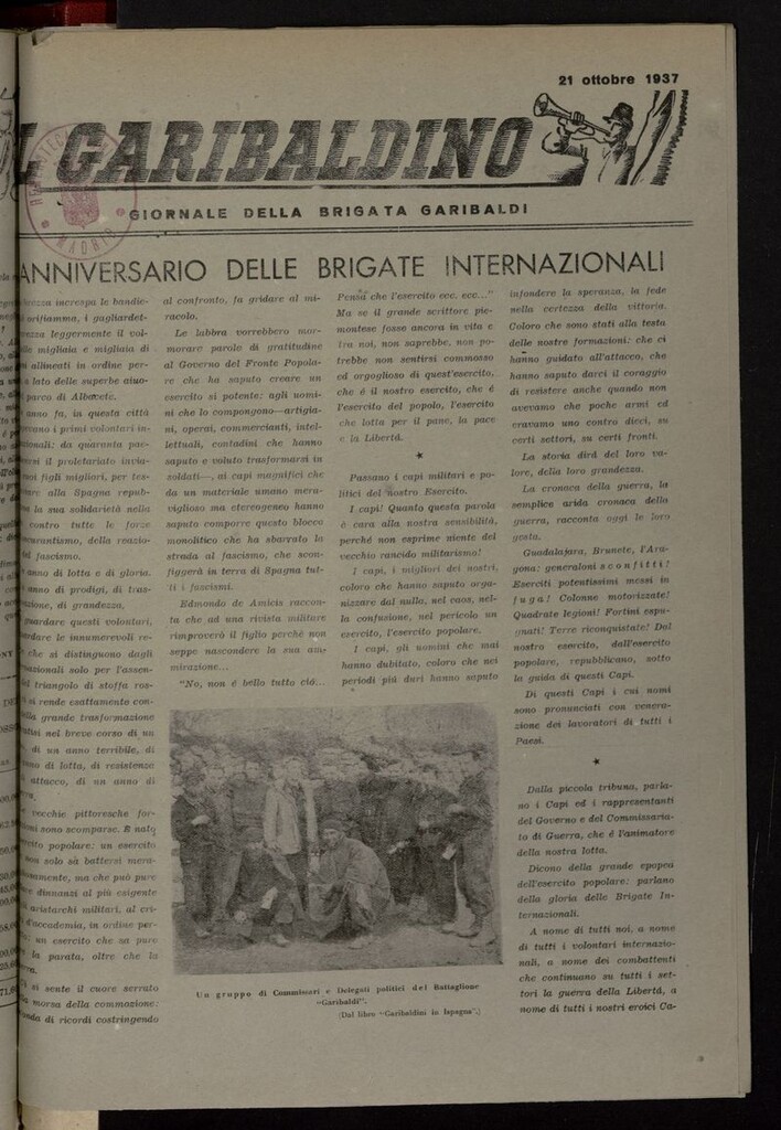 Miniatura de Il Garibaldino del 21 de octubre de 1937