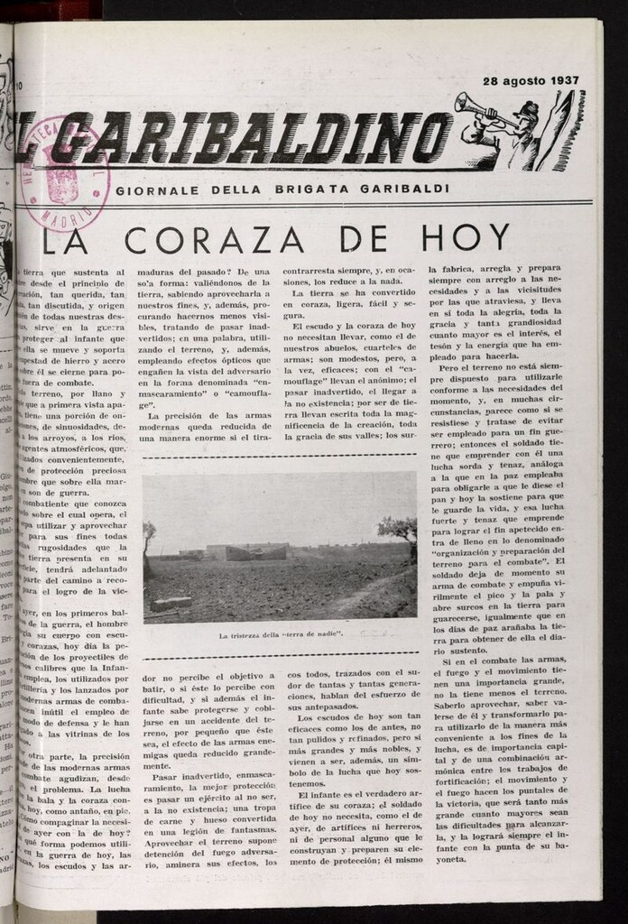 Miniatura de Il Garibaldino del 28 de agosto de 1937