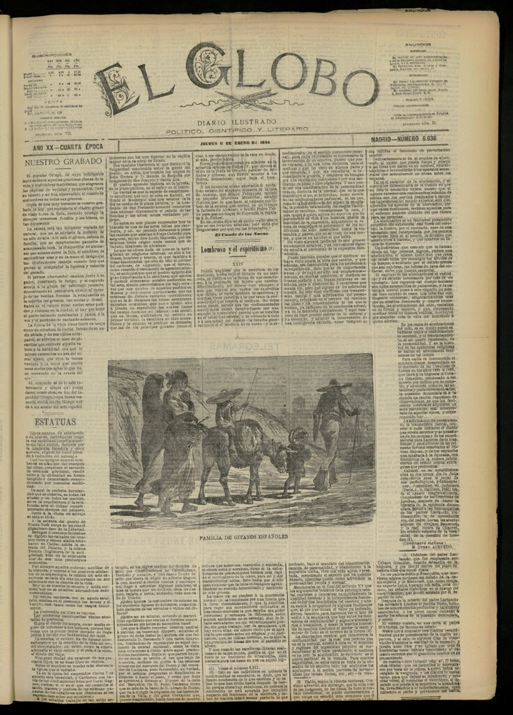 Miniatura de El Globo : diario ilustrado del 11 de enero de 1894, nº 6636