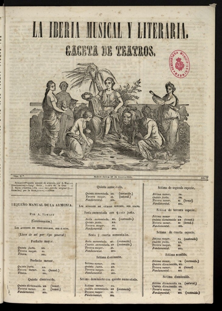 Miniatura de La Iberia Musical del 30 de enero de 1845