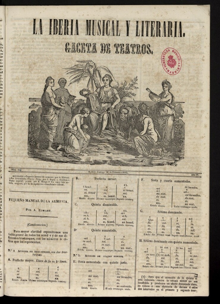Miniatura de La Iberia Musical del 16 de febrero de 1845