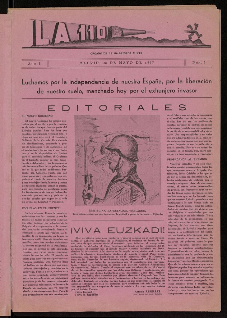 Miniatura de La 110: órgano de la 110 Brigada Mixta del 30 de mayo de 1937