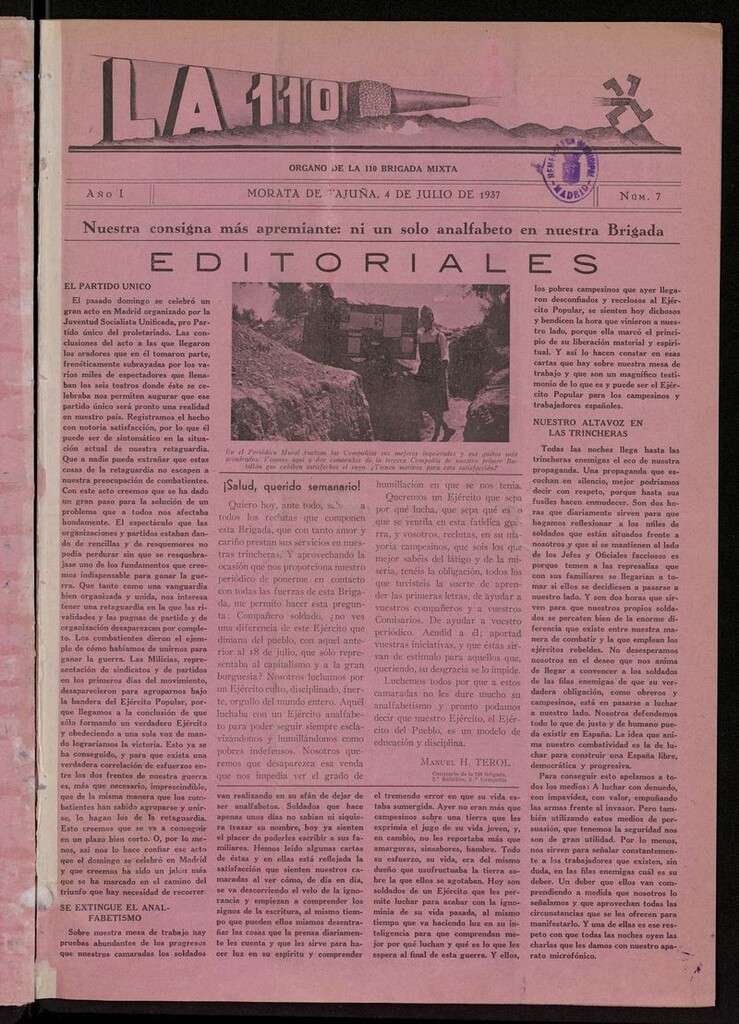 Miniatura de La 110: órgano de la 110 Brigada Mixta del 4 de julio de 1937