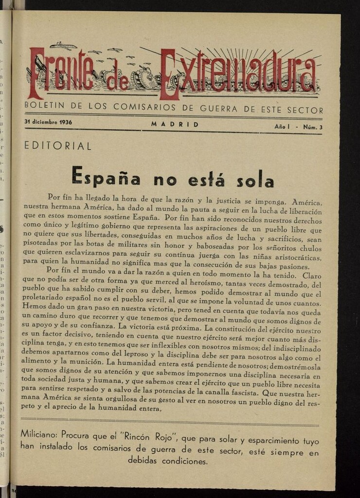 Miniatura de Frente de Extremadura (Madrid, 1936) del 31 de diciembre de 1936