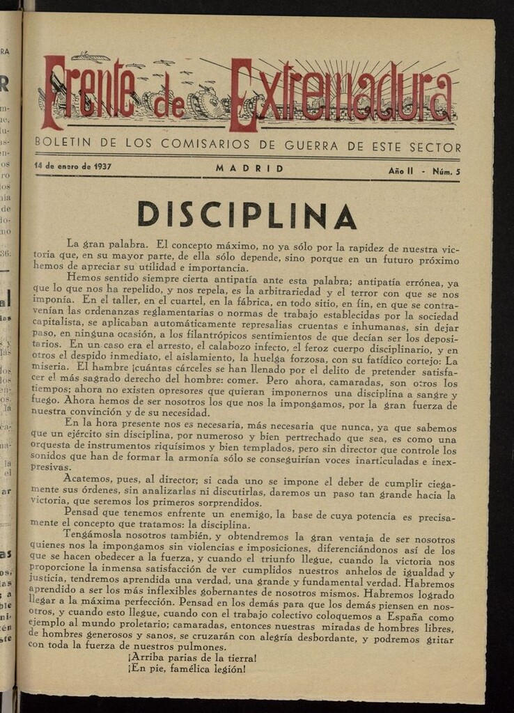 Miniatura de Frente de Extremadura (Madrid, 1936) del 14 de enero de 1937