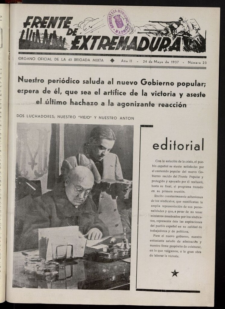 Miniatura de Frente de Extremadura (Madrid, 1936) del 24 de mayo de 1937