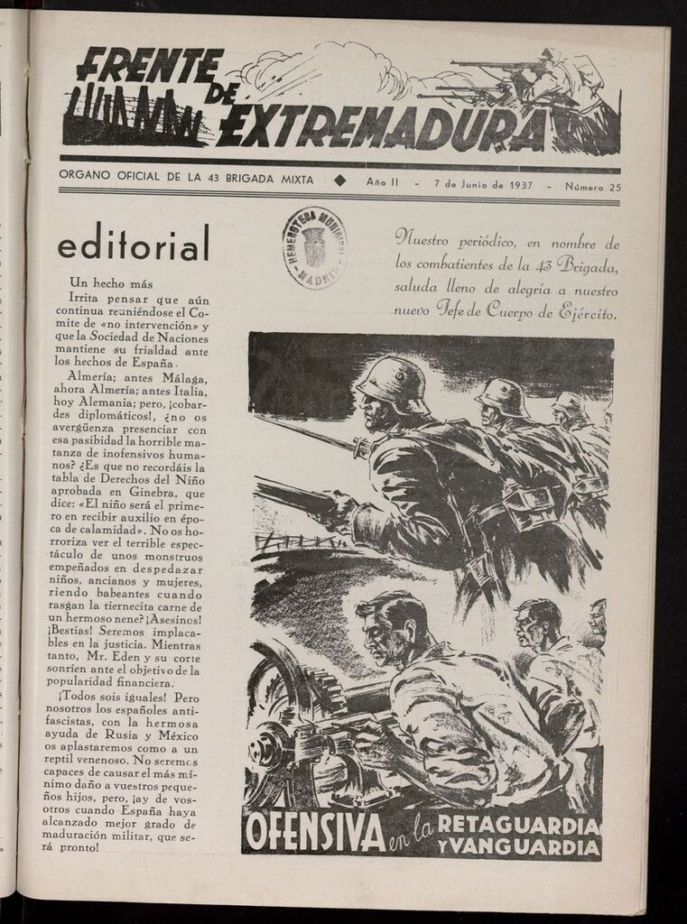 Miniatura de Frente de Extremadura (Madrid, 1936) del 7 de junio de 1937