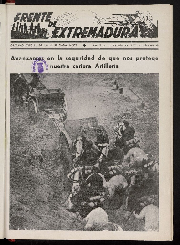 Miniatura de Frente de Extremadura (Madrid, 1936) del 12 de julio de 1937
