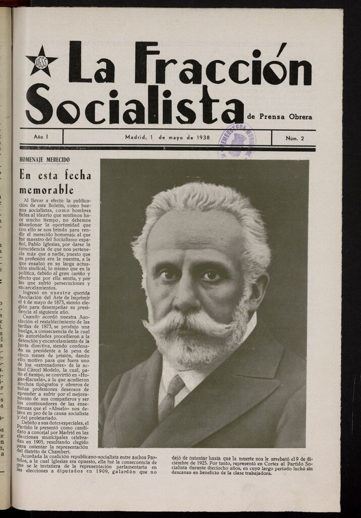 Miniatura de La Fracción Socialista de Prensa Obrera del 1 de mayo de 1938
