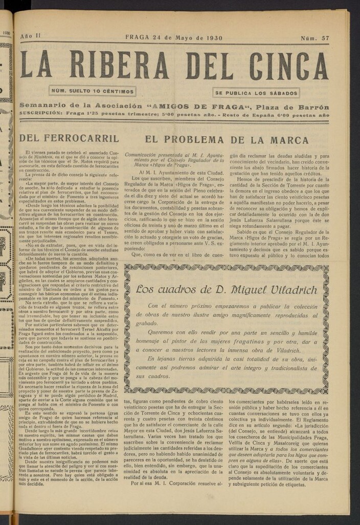 Miniatura de La Ribera del Cinca del 24 de mayo de 1930