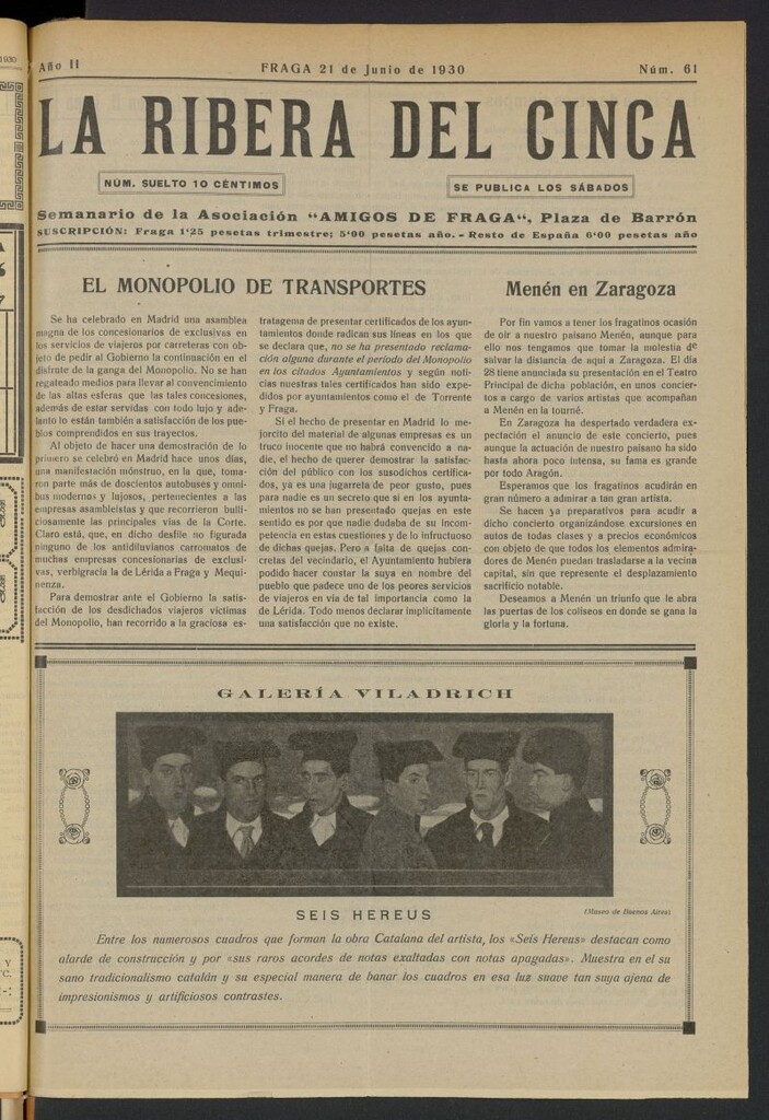 Miniatura de La Ribera del Cinca del 21 de junio de 1930