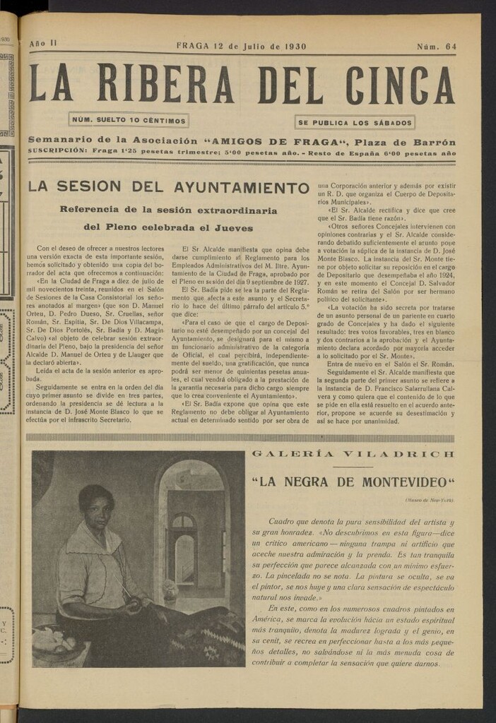 Miniatura de La Ribera del Cinca del 12 de julio de 1930