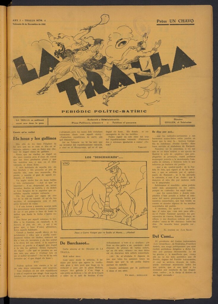 Miniatura de La tralla: periodic polític-satíric del 26 de noviembre de 1932