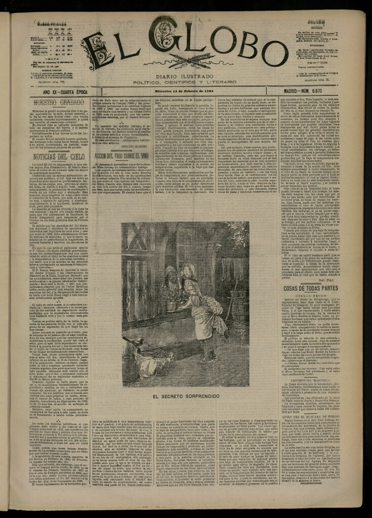 Miniatura de El Globo : diario ilustrado del 14 de febrero de 1894, nº 6670