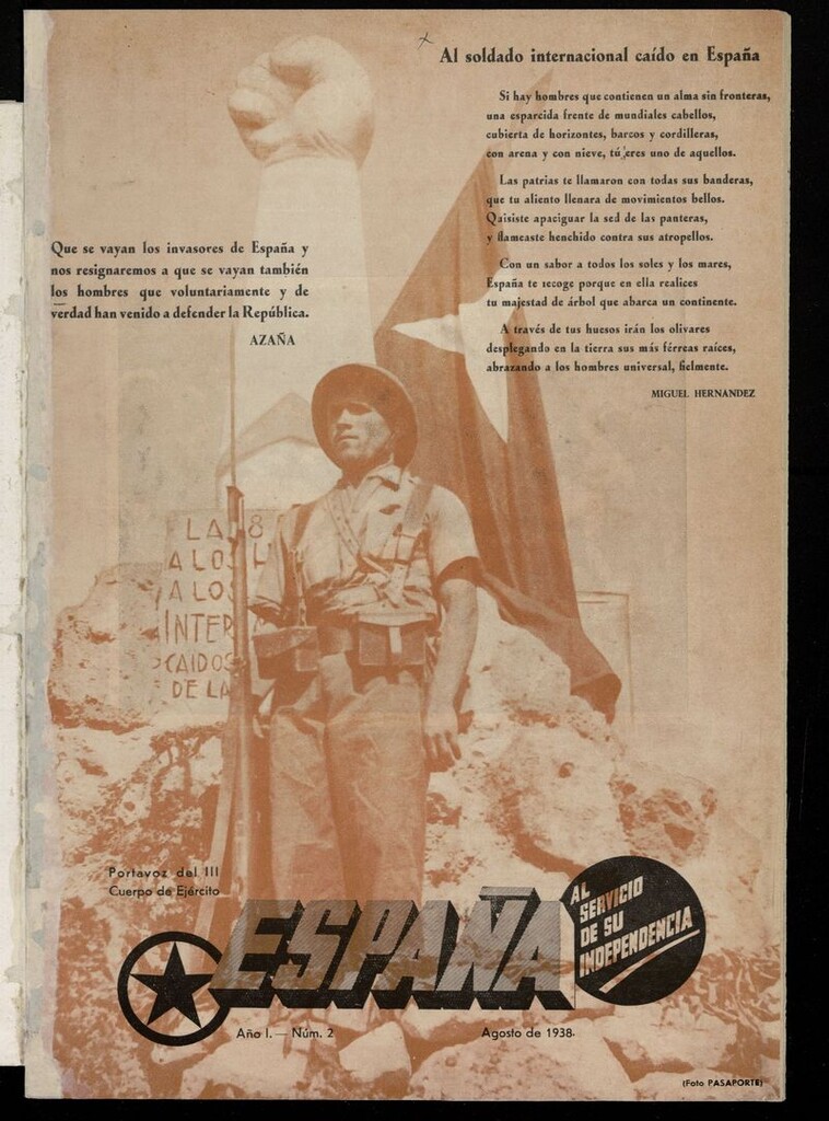 Miniatura de España: portavoz del III Cuerpo de ejército de agosto de 1938