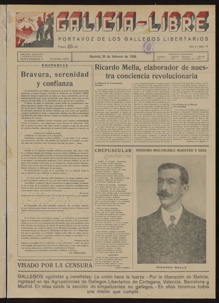 Miniatura de Galicia Libre del 28 de febrero de 1938