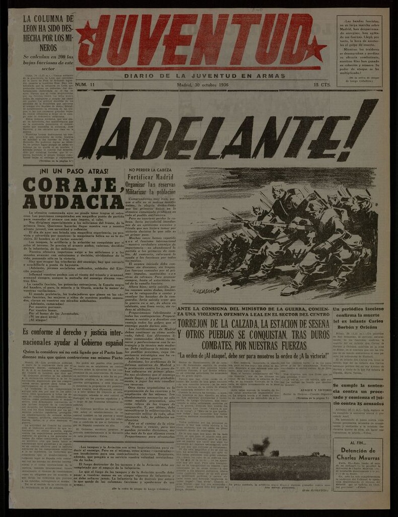 Miniatura de Juventud: diario de la juventud en armas del 30 de octubre de 1936