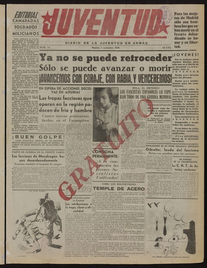 Miniatura de Juventud: diario de la juventud en armas del 1 de noviembre de 1936