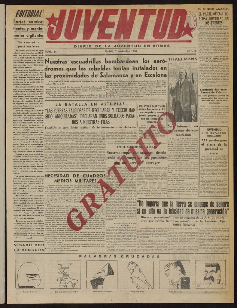 Miniatura de Juventud: diario de la juventud en armas del 2 de noviembre de 1936