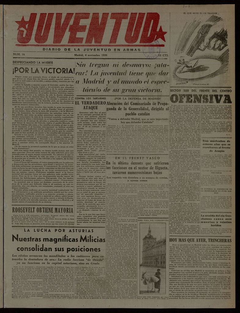 Miniatura de Juventud: diario de la juventud en armas del 4 de noviembre de 1936