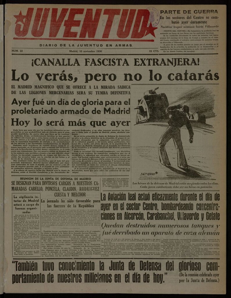 Miniatura de Juventud: diario de la juventud en armas del 10 de noviembre de 1936