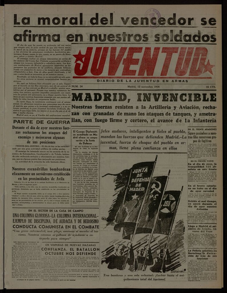 Miniatura de Juventud: diario de la juventud en armas del 12 de noviembre de 1936