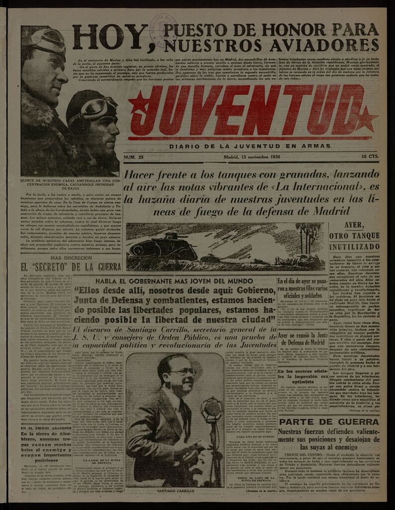 Miniatura de Juventud: diario de la juventud en armas del 13 de noviembre de 1936