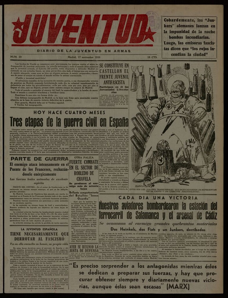 Miniatura de Juventud: diario de la juventud en armas del 17 de noviembre de 1936