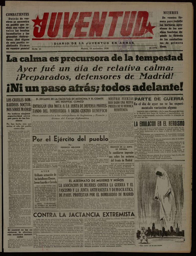 Miniatura de Juventud: diario de la juventud en armas del 19 de noviembre de 1936